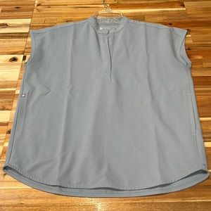 Figs Dusty Blue Rafaela Top